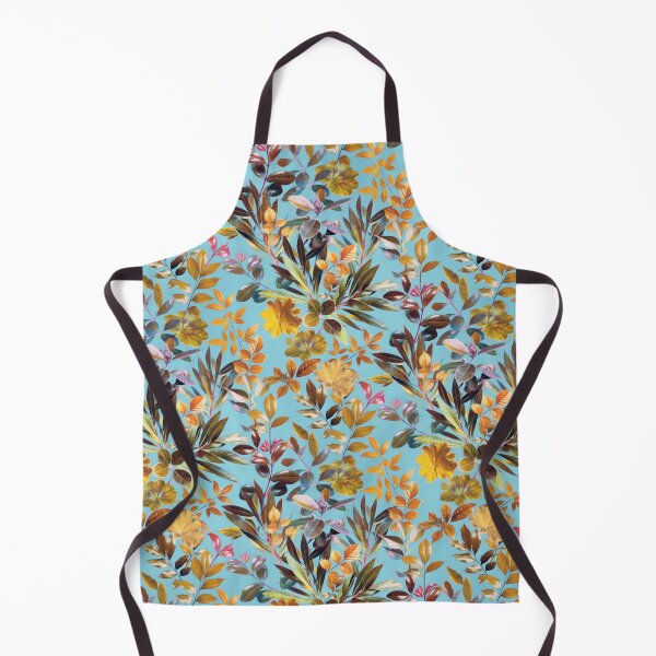 Item preview, Colorful Garden Leaves on Turquoise Blue designed and sold by micklyn.