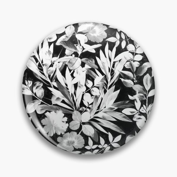 Item preview, Textured Silver Grey and White Leaves on Black designed and sold by micklyn.