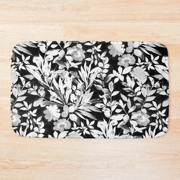Item preview, Textured Silver Grey and White Leaves on Black designed and sold by micklyn.