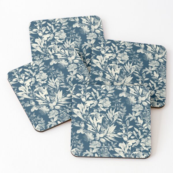 Item preview, Moody Leaves in Grey Blue and Cream designed and sold by micklyn.
