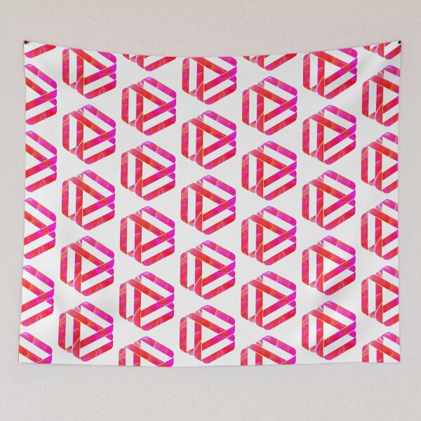 Artikelvorschau, Hot Red Pink Mobius Strip auf Weiß entworfen und verkauft von Shapes-Mania.