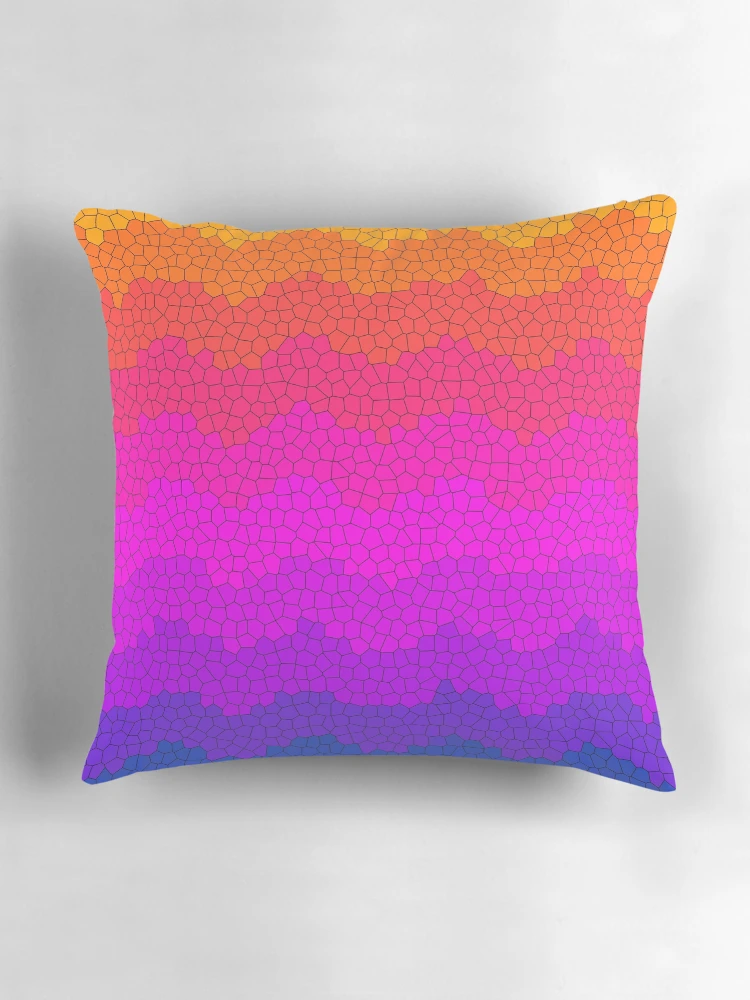Thumbnail 3 of 4, Pillow, Colorful Waves Stained Glass Pattern designed and sold by DesignCodeStore.