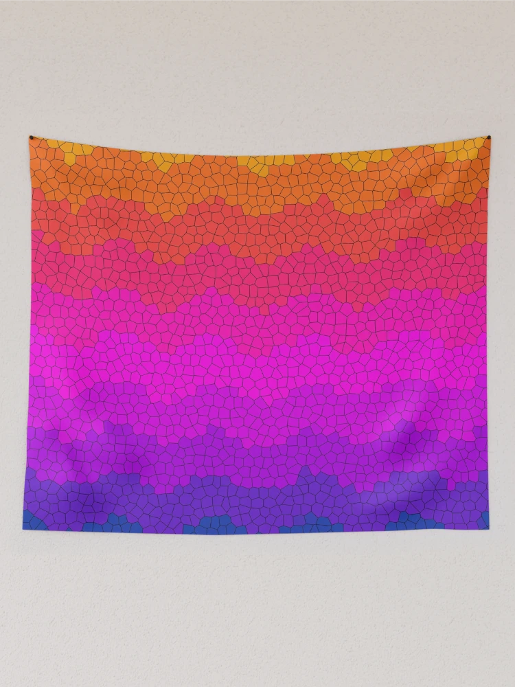 Thumbnail 2 of 3, Tapestry, Colorful Waves Stained Glass Pattern designed and sold by DesignCodeStore.