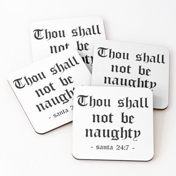 Item preview, Thou Shall Not Be Naughty Funny Santa Gift (White) designed and sold by 4wordsmovement.
