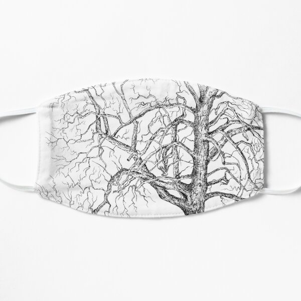 graphic black and white tree with bare branches Mask