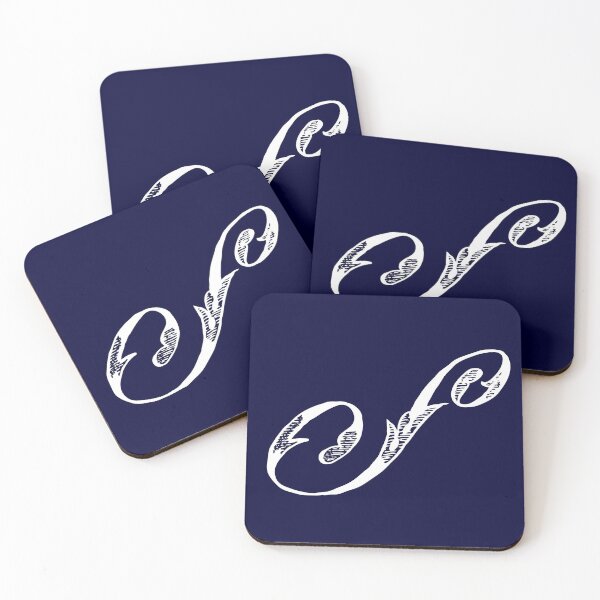 Item preview, Vintage Stylish White Navy Blue Monogram Letter S designed and sold by Vintage-TM.