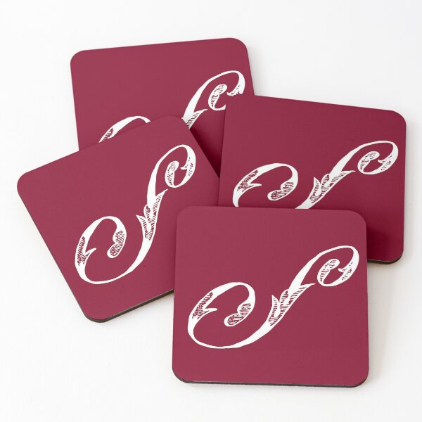 Item preview, Vintage Stylish White Burgundy Red Monogram Letter S designed and sold by Vintage-TM.