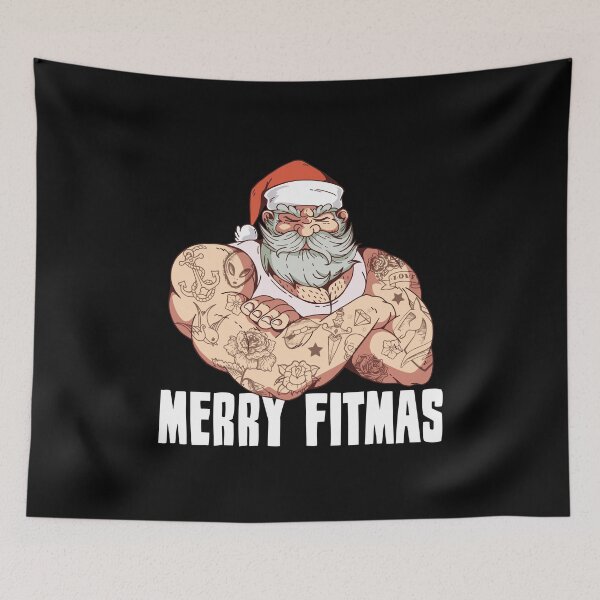 Aperçu de l'œuvre santa claus bodybuilder fitmas créée et vendue par Bigup.
