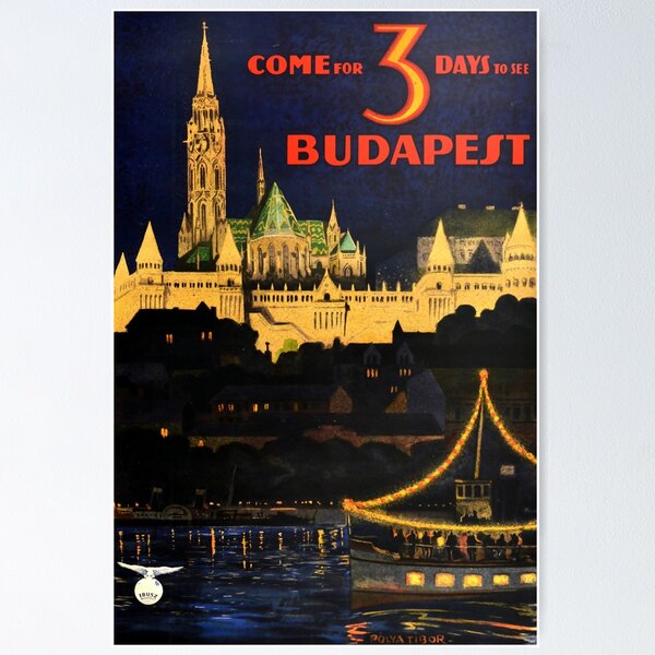 Aperçu de l'œuvre retro Budapest créée et vendue par CorasPosters.