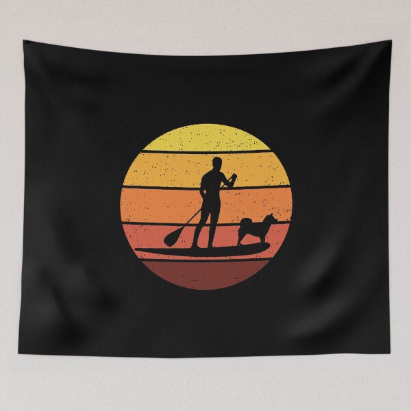 Item preview, Vintage Retro Paddleboarding Paddleboard Paddle Dog Pet Funny Gift designed and sold by TastefulTees.