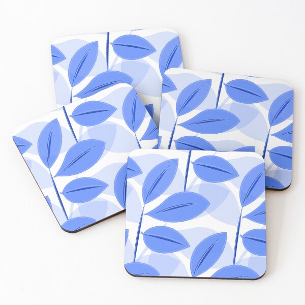 Item preview, Fresh Blue and White Leaf Pattern  designed and sold by AntiqueImages.