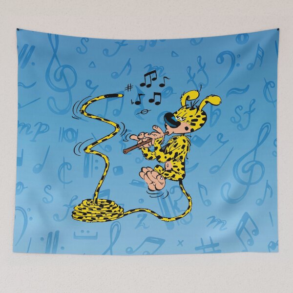 Item preview, Marsupilami with flute / Light blue design designed and sold by Hubashop.