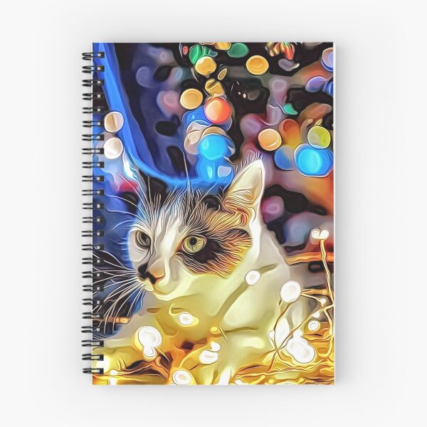 Item preview, Cat in Christmas Tree Lights designed and sold by RitaMaye.