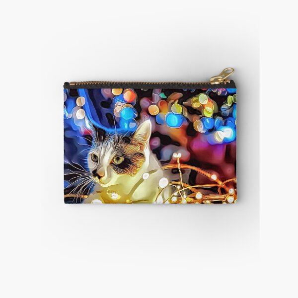 Item preview, Cat in Christmas Tree Lights designed and sold by RitaMaye.