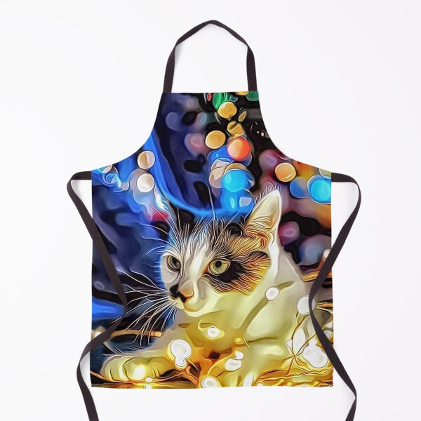 Item preview, Cat in Christmas Tree Lights designed and sold by RitaMaye.