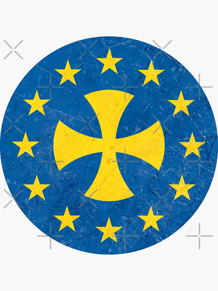 Crusader Cross Eu Flag Sticker For Sale By Quark Redbubble