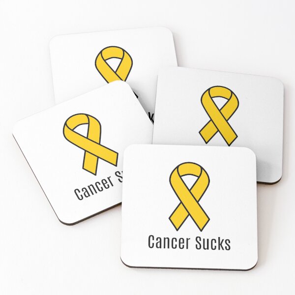 Item preview, Cancer Sucks Gold Childhood Cancer Awareness Ribbon designed and sold by Sugar-Magnolia.