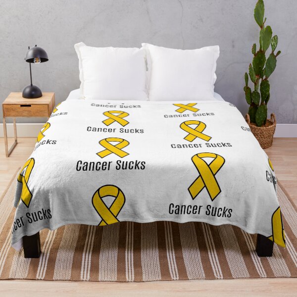 Item preview, Cancer Sucks Gold Childhood Cancer Awareness Ribbon designed and sold by Sugar-Magnolia.