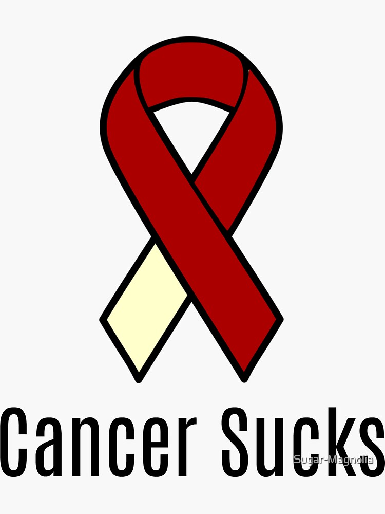 Cancer Sucks Head And Neck Cancer Awareness Ribbon Sticker For Sale By Sugar Magnolia Redbubble 