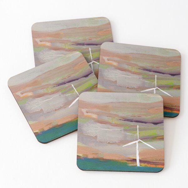 Item preview, Wind Turbine Art, Wind Farm Painting, Abstract Landscape by Yeojin Jung, Like a Wind No.32 designed and sold by icecoolmountain.