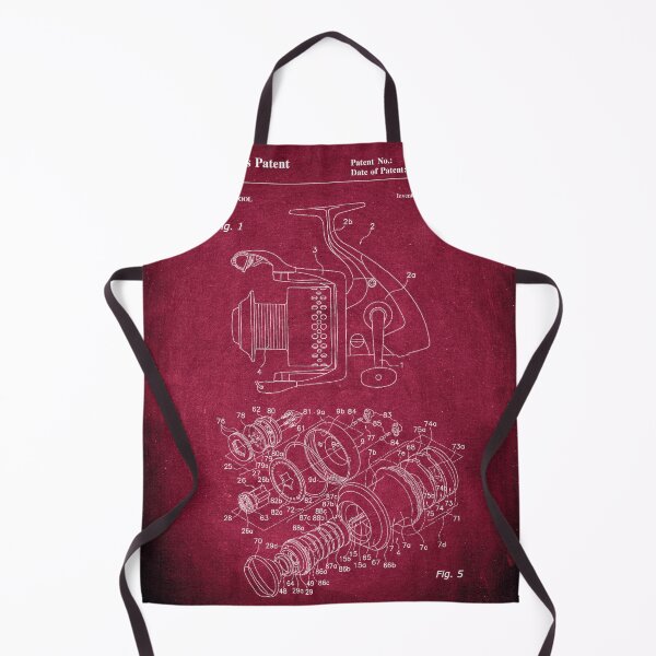 Item preview, Spinning reel spool 2003 patent burgundy chalkboard designed and sold by InkedArtPrints.