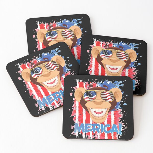 Item preview, Monkey Shirts for Men Boys Merica American Flag Gift Tee designed and sold by EveElliott.
