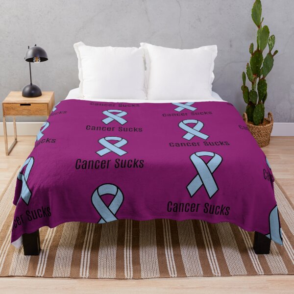 Item preview, Cancer Sucks Light Blue Prostate Cancer Awareness Ribbon designed and sold by Sugar-Magnolia.