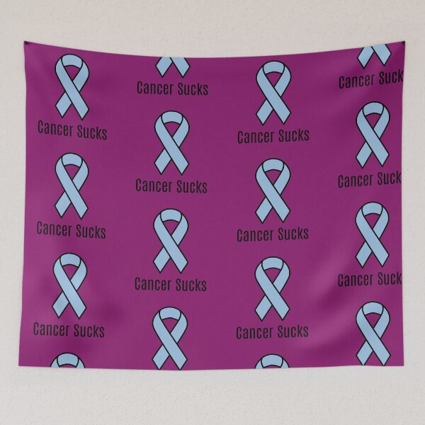 Item preview, Cancer Sucks Light Blue Prostate Cancer Awareness Ribbon designed and sold by Sugar-Magnolia.
