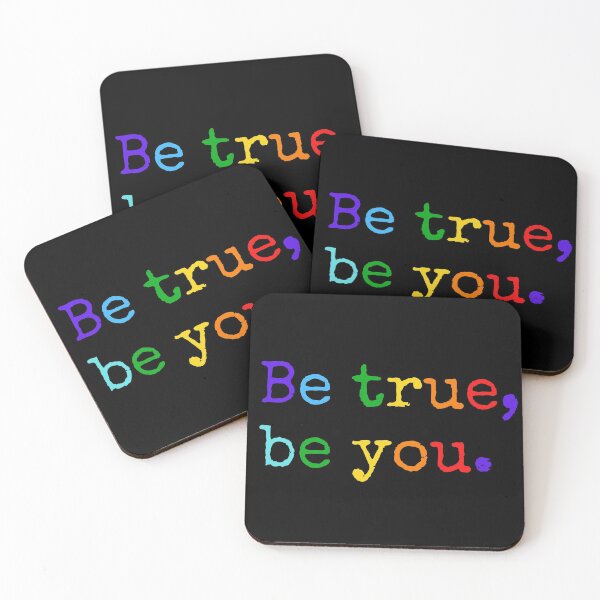 Item preview, Be true, be you. Rainbow colours, text only design. designed and sold by JellyBeenzz.