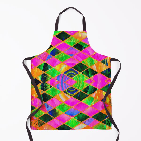 Item preview, Abstract Neon Pink, Green Orange Diamond Spirals Pattern designed and sold by Mary Riley.