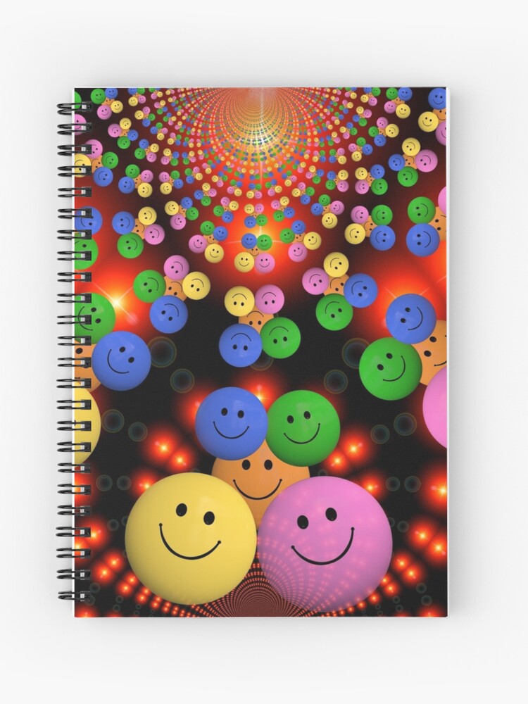 Bright Colourful Smiley Emojis Spiral Notebook By Winkham Redbubble