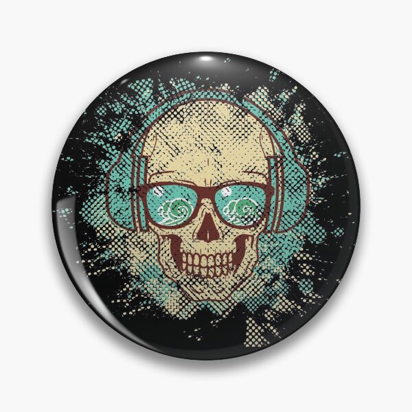 Item preview, Skull DJ with HeadPhones, vintage color designed and sold by NiceSign.