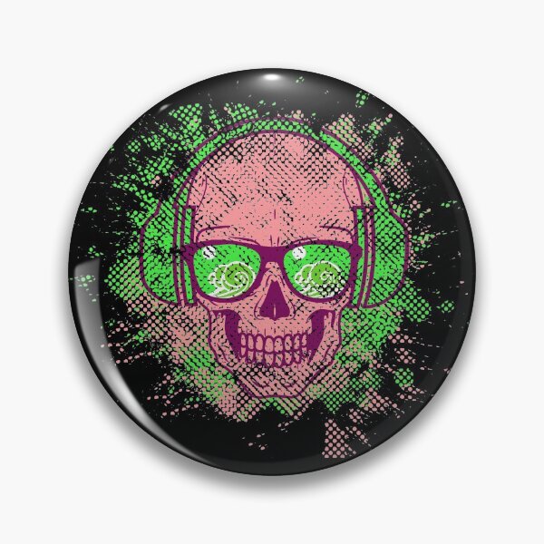 Item preview, Skull DJ with HeadPhones, modern color designed and sold by NiceSign.
