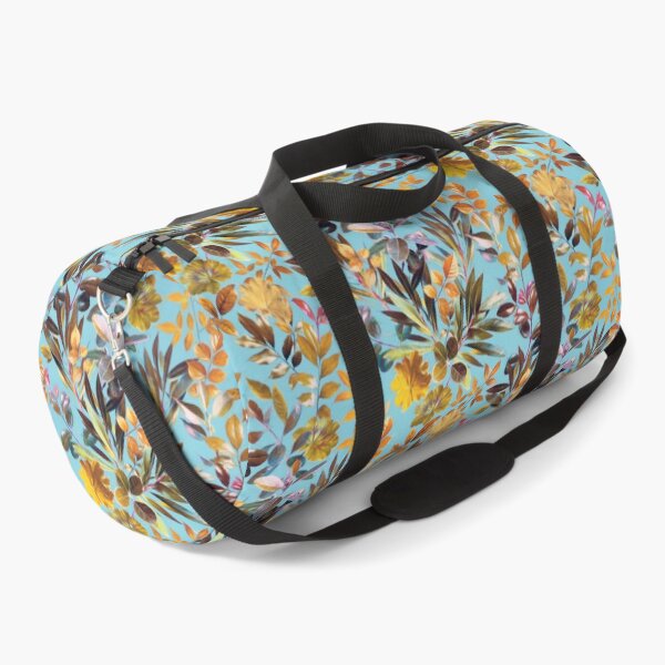 Item preview, Colorful Garden Leaves on Turquoise Blue designed and sold by micklyn.