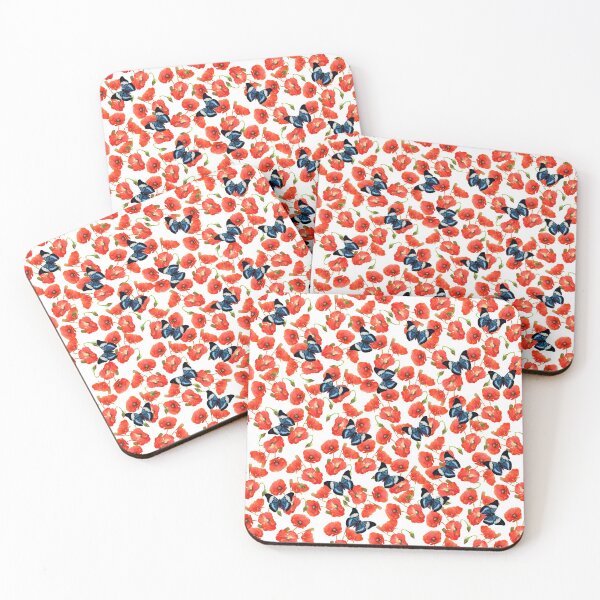 Item preview, Red poppies and cute cool poppy mask designed and sold by Collagedream.