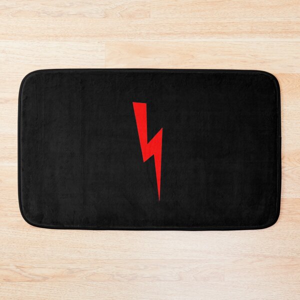 Item preview, Red Lightning Bolt Symbol strajk black background designed and sold by oxoxoxo.