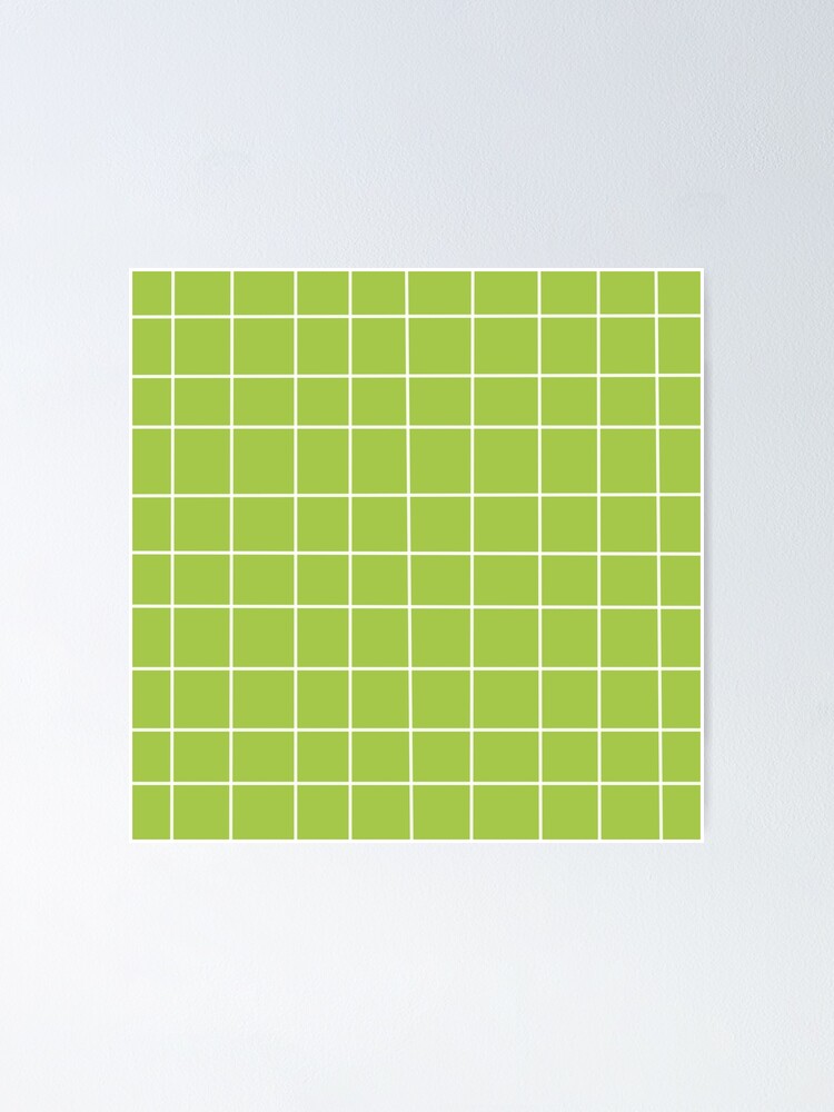 "Pastel Green Grid" Poster by julianacrafts Redbubble