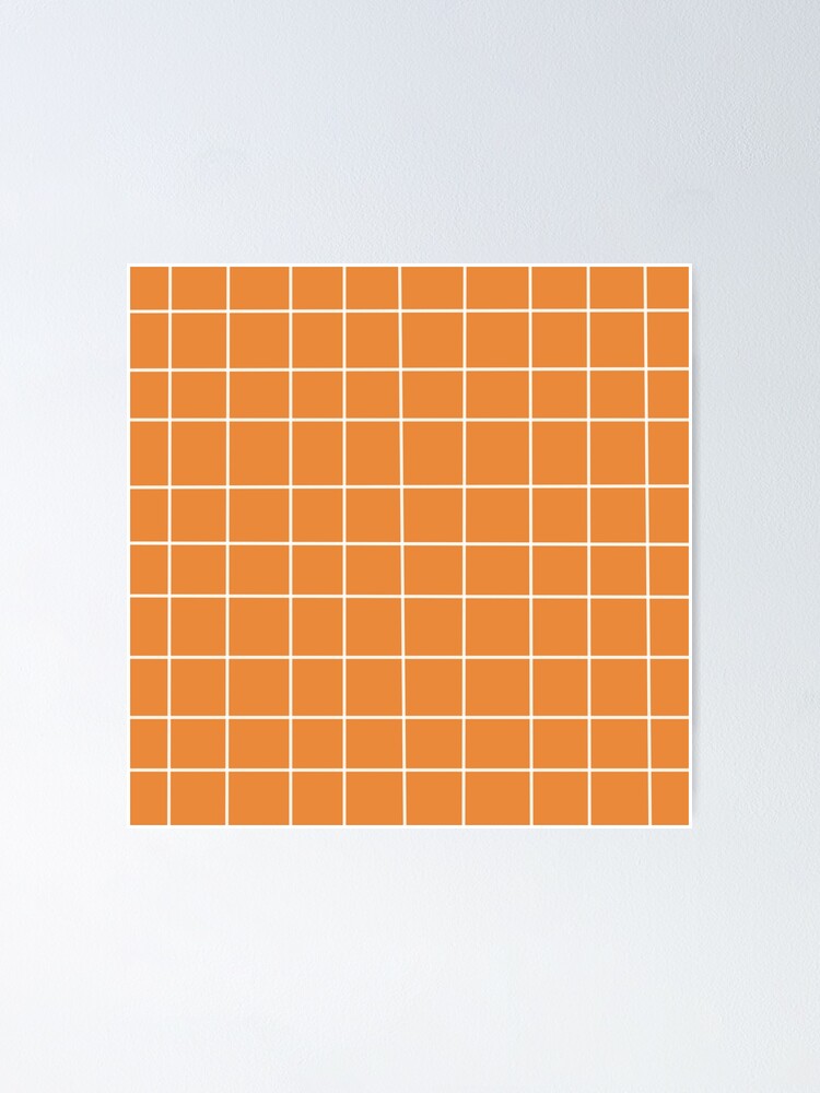"Pastel Orange Grid" Poster for Sale by julianacrafts Redbubble