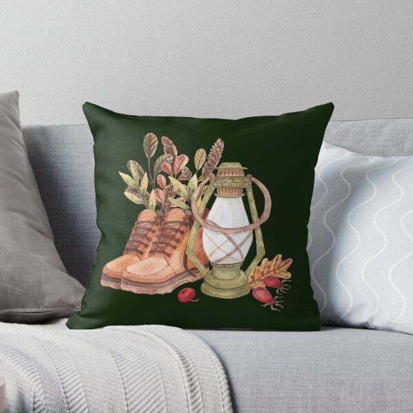 Autumn Mood. Hand-drawn atmospheric print. Throw Pillow