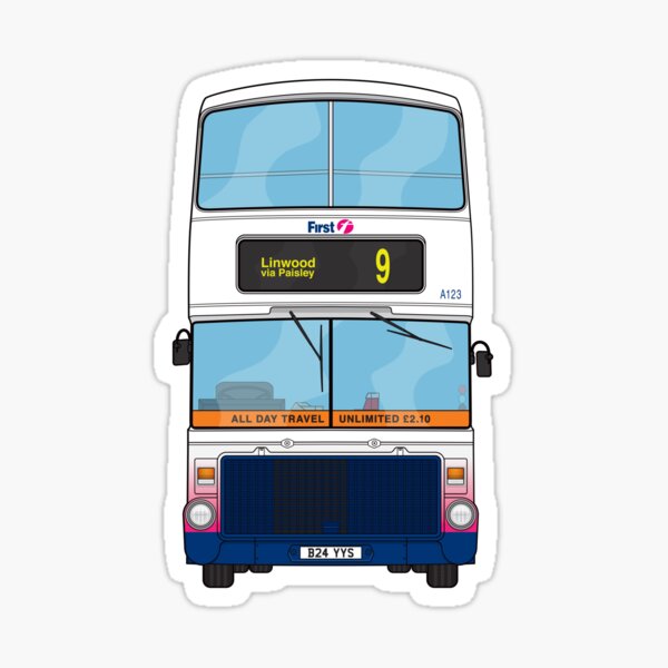 Item preview, Firstbus Glasgow Bus 00s A123 Linwood via Paisley 9 Illustration designed and sold by BFXIII.