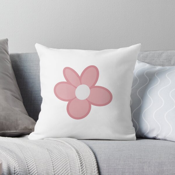 Pink flower print Throw Pillow