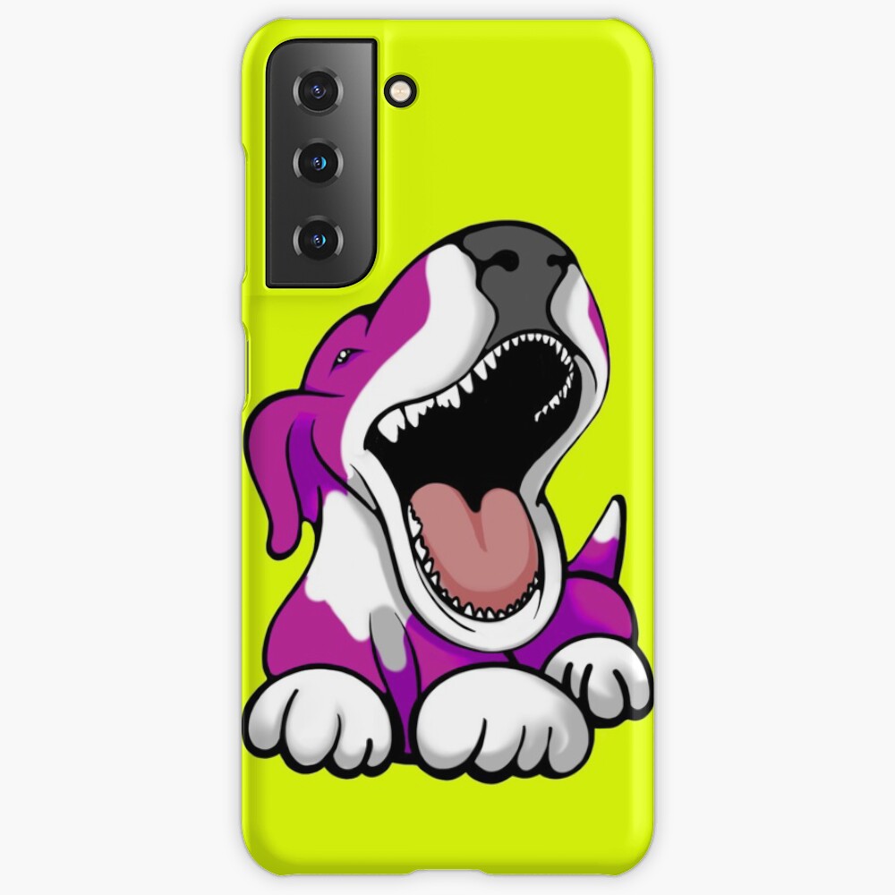 Laughing Bull Terrier White And Pink Samsung Galaxy Phone Case For Sale