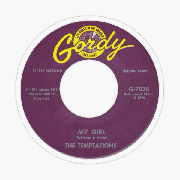 The Temptations My Girl label Transparent Sticker