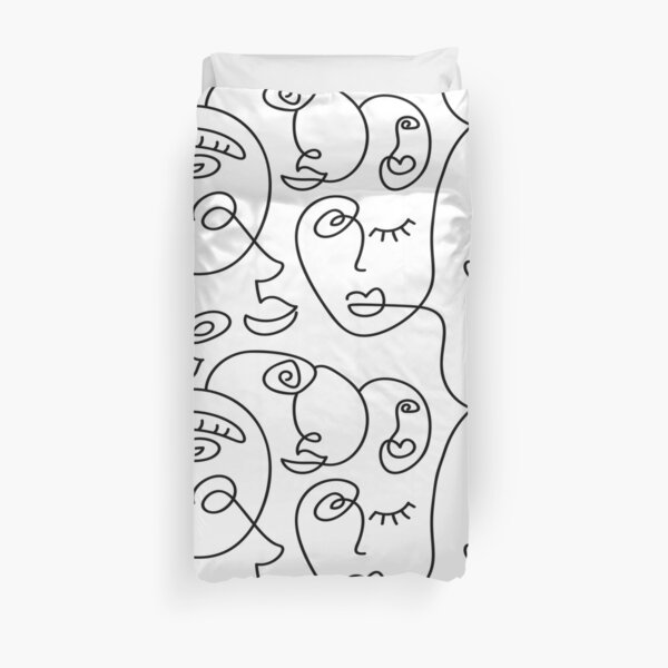 Face to Face to Face Duvet Cover