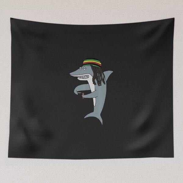 Item preview, Reggae Shark Funny Dreadlock Rasta T-Shirt designed and sold by Latashiastore.