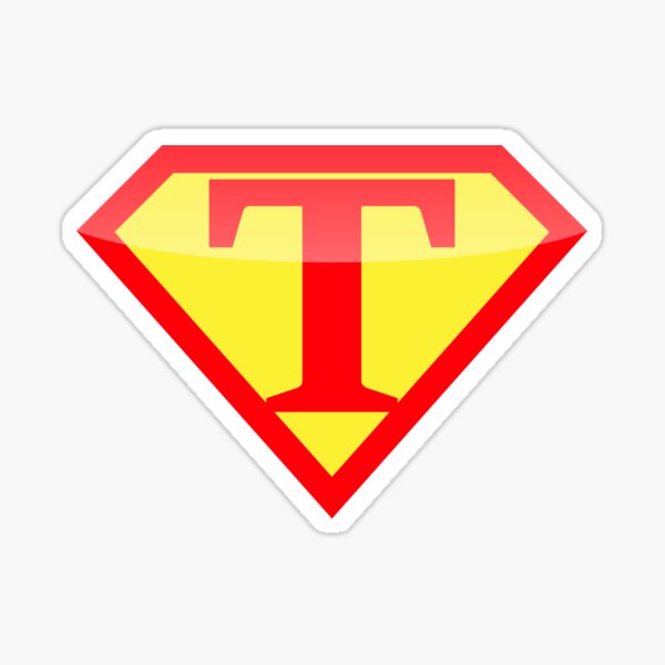 Pegatinas superhéroe Súper letra inicial - TenVinilo