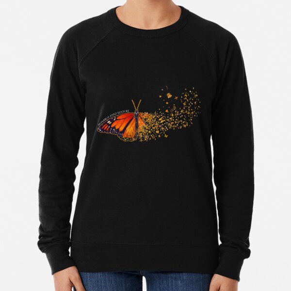 Monarch Butterfly and Other Pollinators - Dark Background Lightweight Sweatshirt
