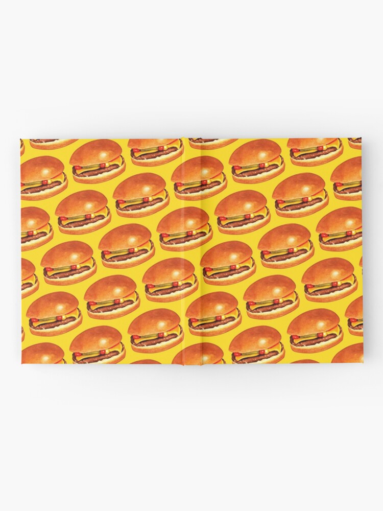 Thumbnail 2 of 3, Journal, Cheeseburger 5 Pattern - Yellow designed and sold by KellyGilleran.