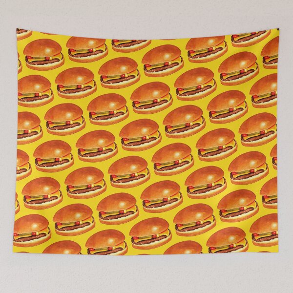 Artikelvorschau, Cheeseburger 5 Muster - Gelb entworfen und verkauft von Kelly  Gilleran.