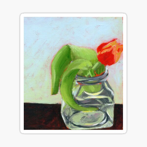 Single Orange Tulip Sticker